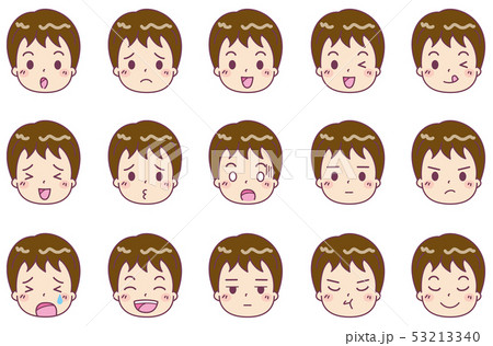 男の子　表情セット　イラスト 53213340