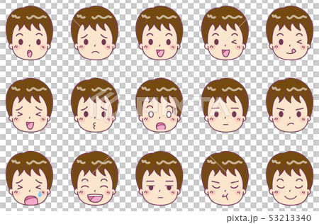 男の子　表情セット　イラスト 53213340
