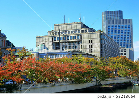 大阪中之島 青空と紅葉風景 大阪中之島 青空と紅葉風景 53213664