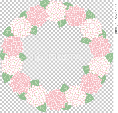 一個桃紅色和白色八仙花屬花圈的例證 一個桃紅色和白色八仙花屬花圈的例證 53213987