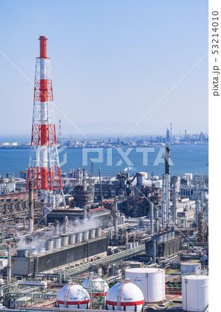 三重県 四日市 石油化学コンビナート 工場風景 俯瞰 三重県 四日市 石油化学コンビナート 工場風景 俯瞰 53214010