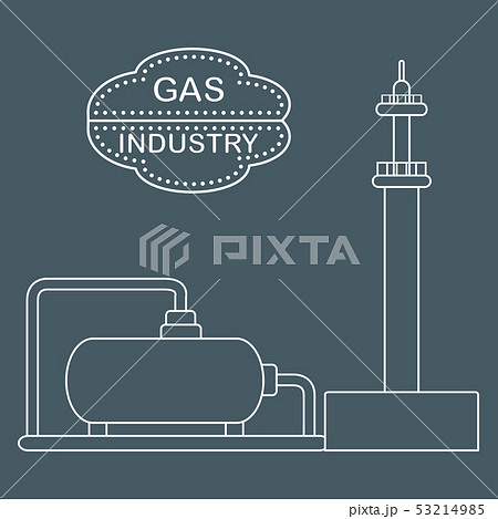 Gas processing plant Gas storage tank. Gas processing plant Gas storage tank. 53214985