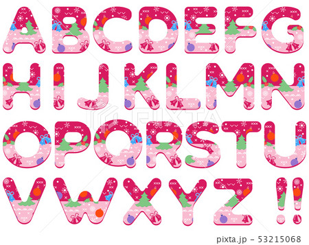 Alphabet decorated with Christmas pictures 53215068