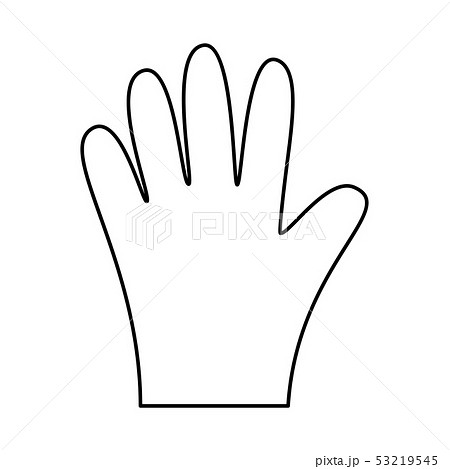 Line art black and white disposable glove Line art black and white disposable glove 53219545