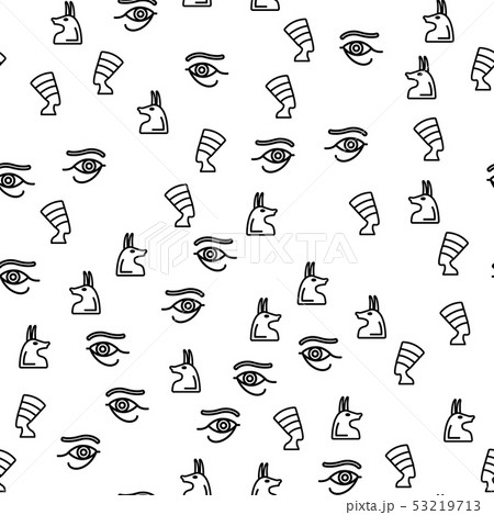 Egyptian Ancient Symbols Seamless Pattern Vector 53219713