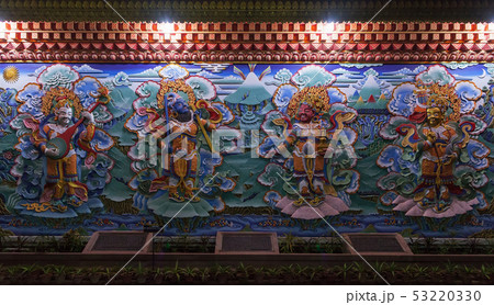 Four kings on the wall of buddhist monastery Four kings on the wall of buddhist monastery 53220330