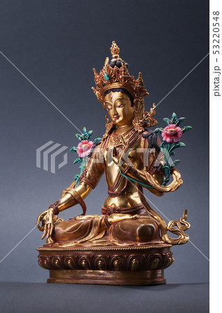 Bronze figurine of a green Tara full of wisdom. 53220548