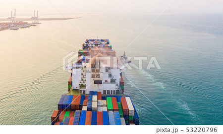 Container ship sailing through the ocean, Business 53220796