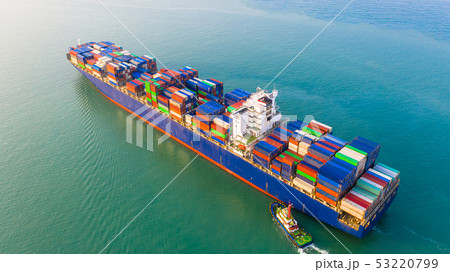 Container ship sailing through the ocean, Business Container ship sailing through the ocean, Business 53220799