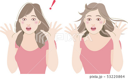 Surprised Woman 2 Poses 3 Stock Illustration