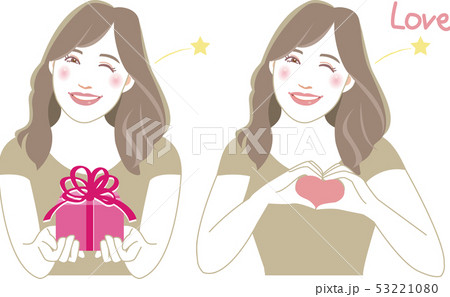 ウインクをする女性(2ポーズ)8 ウインクをする女性(2ポーズ)8 53221080