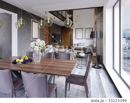 Elegant modern dining room interior. Dining room Elegant modern dining room interior. Dining room 53223396