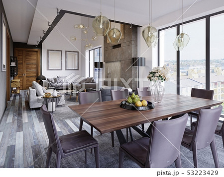 Elegant modern dining room interior. Dining room Elegant modern dining room interior. Dining room 53223429