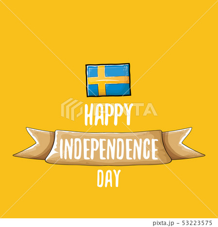 sweden indepedence day celebration banner or poster with greeting text and swedish flag. vector 53223575