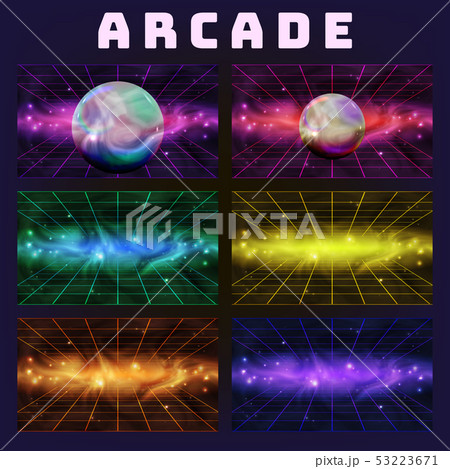 Galaxy Collection On Arcade Background Set Vector Galaxy Collection On Arcade Background Set Vector 53223671