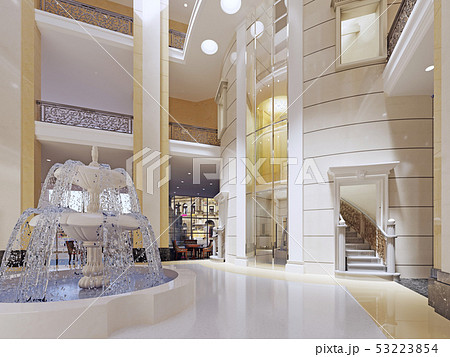 Luxury lobby interior. Luxury lobby interior. 53223854