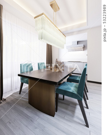 Luxurious dining room with dining table and 53223989