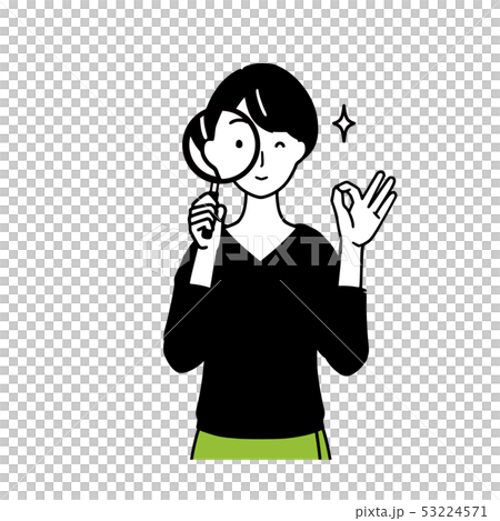 Illustration of a woman who checks Illustration of a woman who checks 53224571
