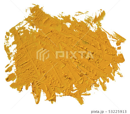 Yellow oil texture paint stain brush stroke, hand 53225913