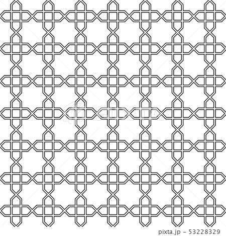 Seamless arabic geometric ornament in black and 53228329