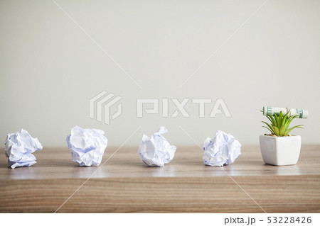 Great idea concept. Standing out of the crowd. Dollars photo 53228426
