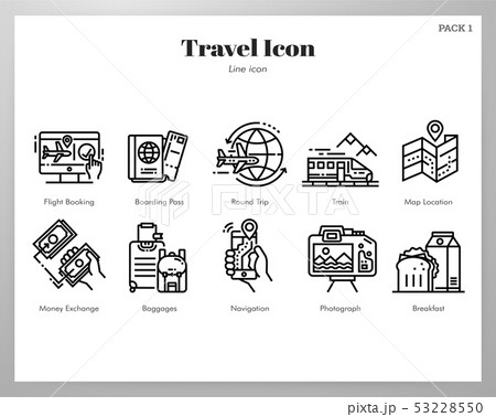 Travel icons Line pack 53228550