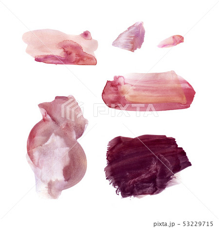 Set of Red hand drawn watercolor stains 53229715