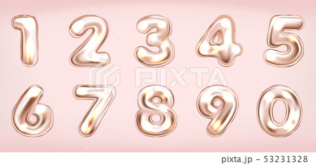 Pink metallic shining number symbols Pink metallic shining number symbols 53231328