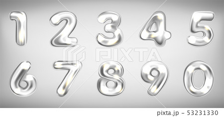 Silver metallic shining number symbols 53231330