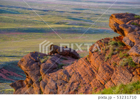 Amazing landscape of mountain Big Bogdo and steppe nature. Russia 53231710