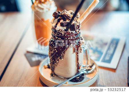 Cocoa smoothie In the glass Dessert 53232517