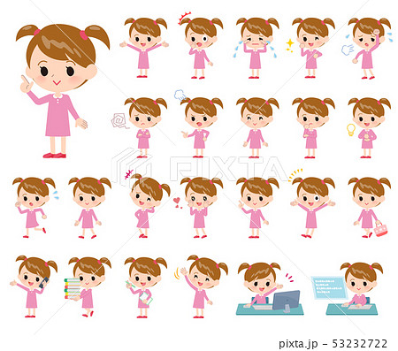 Pink clothing girl_emotion Pink clothing girl_emotion 53232722