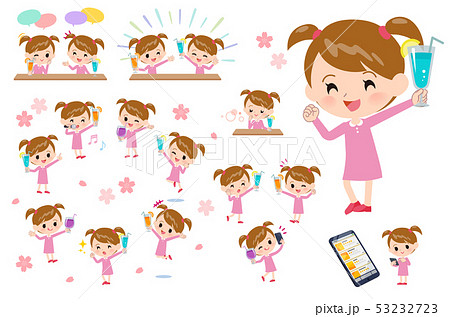 Pink clothing girl_Drink party Pink clothing girl_Drink party 53232723