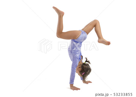 Little gymnast on a white background Little gymnast on a white background 53233855