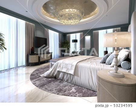 The modern design of the bedroom with a large 53234595