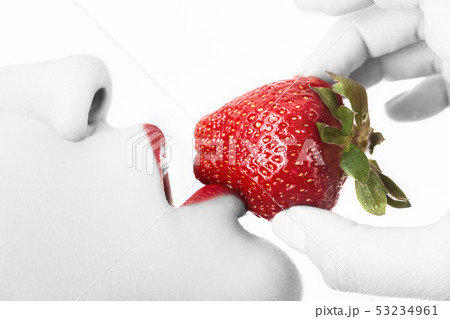 woman with strawberry woman with strawberry 53234961