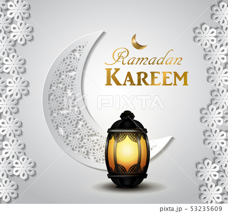 Gold vintage luminous lantern background 53235609