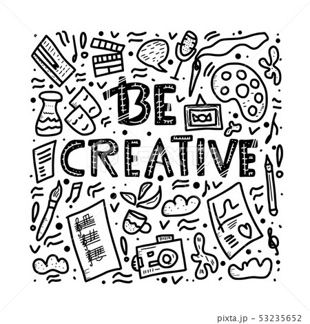 Be creative quote with decoration. Vector design. 53235652