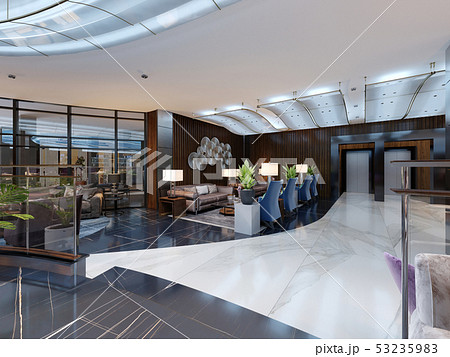 Lounge area of a hotel, design lobby. 53235983