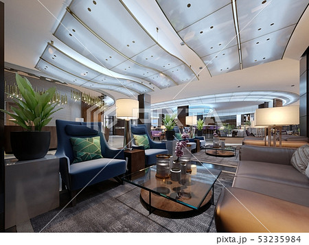 Luxurious interior design lounge area of the five 53235984