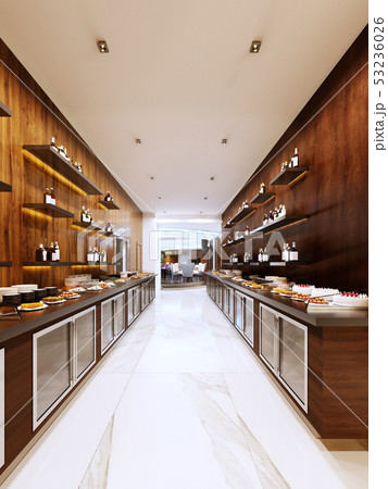 Buffet modern restaurant in contemporary style. 53236026