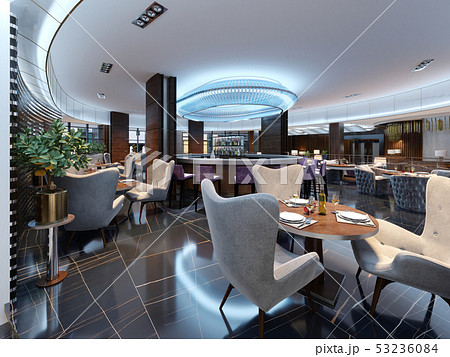 Modern bar restaurant in a luxurious modern style 53236084