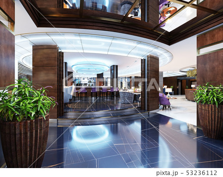 The entrance to the bar is a restaurant of a The entrance to the bar is a restaurant of a 53236112