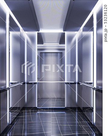 Futuristic design of an elevator cabin with 53236120