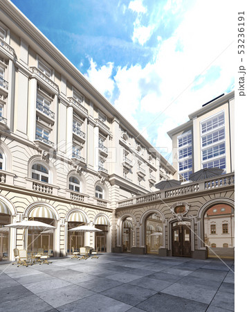 The architecture of the courtyard is classic 53236191