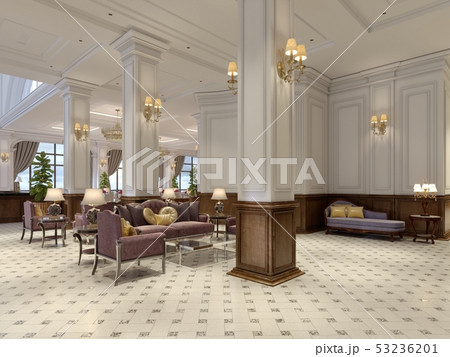 Hotel lobby in classic style with luxurious art 53236201