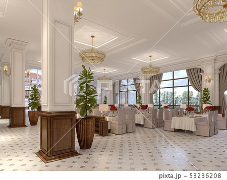 Modern luxury lobby hotel interior with luxurious Modern luxury lobby hotel interior with luxurious 53236208