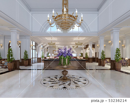 luxury entrance in classic hotel with a large 53236214