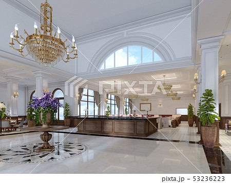 Beautiful wooden reception in the center of the Beautiful wooden reception in the center of the 53236223