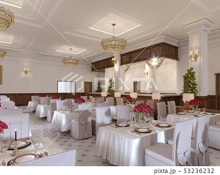 Modern restaurant interior, part of a hotel. 53236232